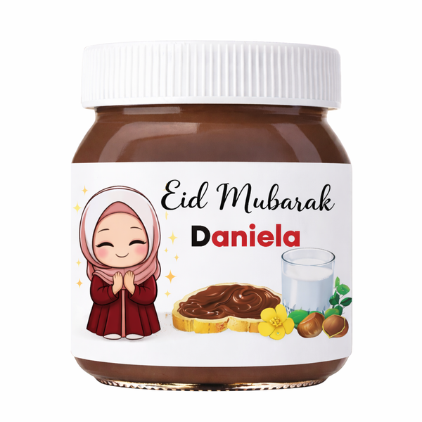 Personalized Nutella Jar - Eid Mubarak girl