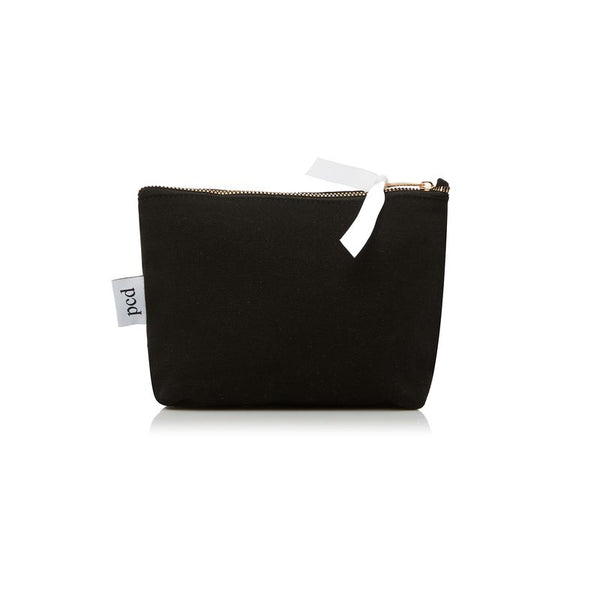 Black Cotton Canvas Makeup Pouch