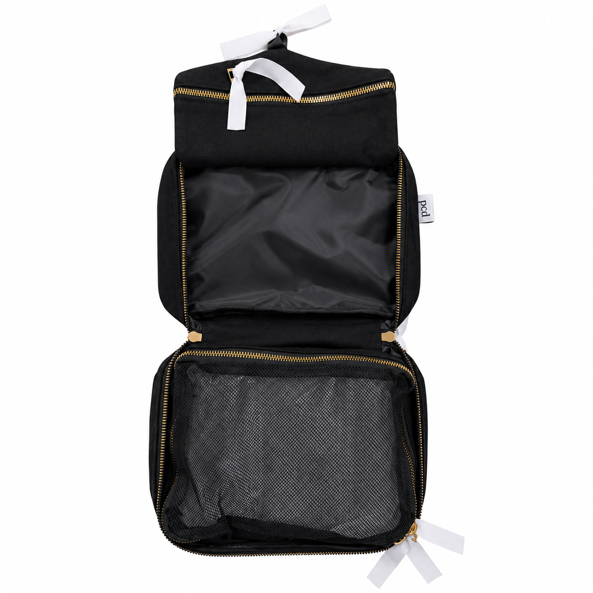 2 Piece Large Cotton Toiletry Bag - Black