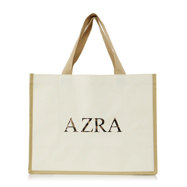 XLarge Personalized Waterproof Canvas Tote - Nude Trim