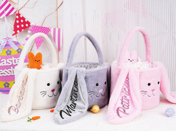 Personalized Easter Basket - Grey