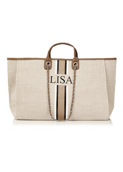 pcd. Canvas Weekender Tote Bag - Beige