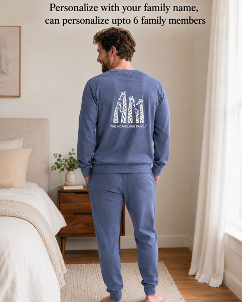 Men's Personalized Fathers Day PJ Sets ( GIRAFFE)