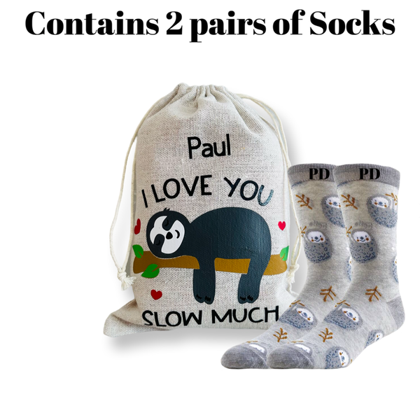 Men's Personalized Socks gift set - Love you slow much