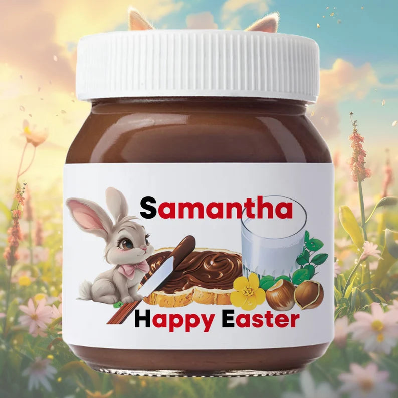 Personalized Nutella Jar - NAME AND HAPPY EASTER
