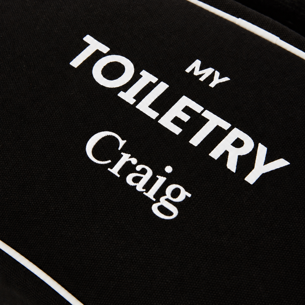 2 Piece Black Cotton Men's Toiletry Bag