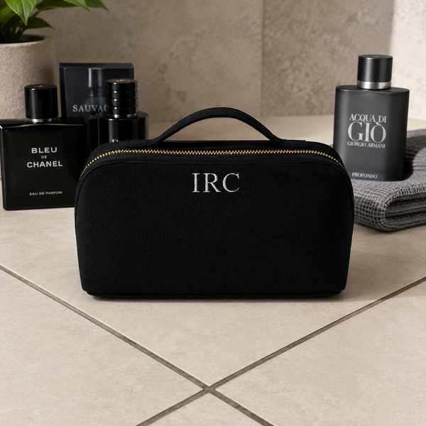 Black Cotton Men's Wash Bag