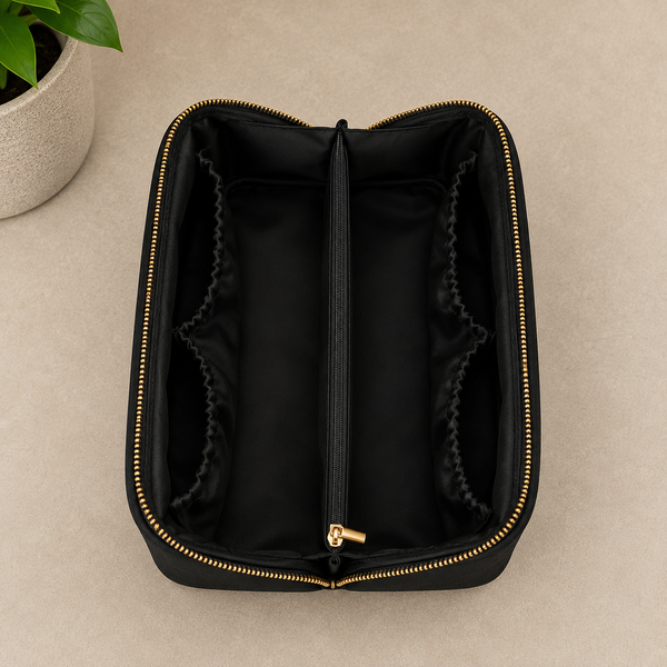 Black Cotton Men's Wash Bag