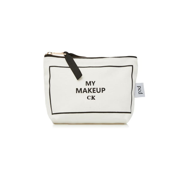 White Cotton Makeup Pouch