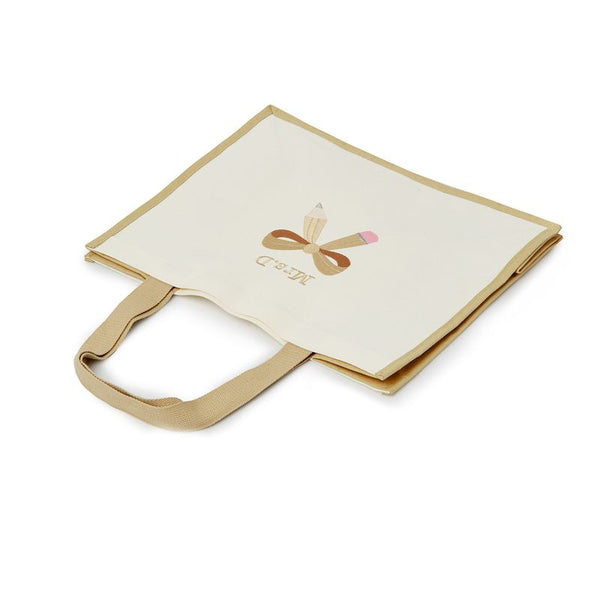 Embroidered Personalized Pencil Bow Tote