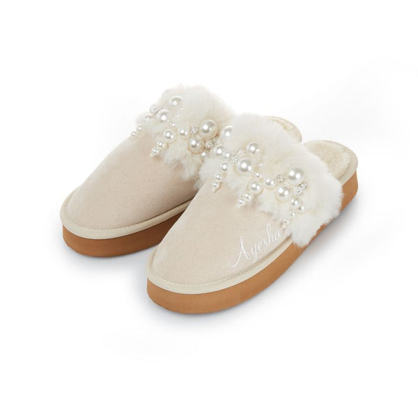 Nude Pearl Slippers