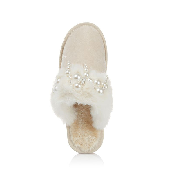 Nude Pearl Slippers