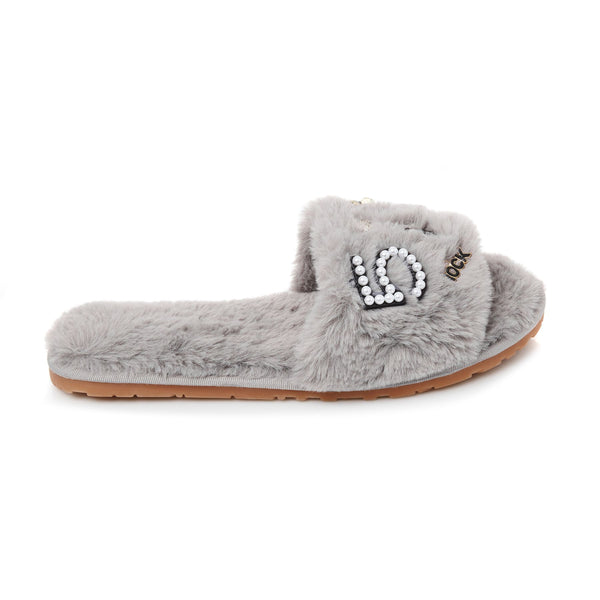 Personalized Embellished Slippers - Grey