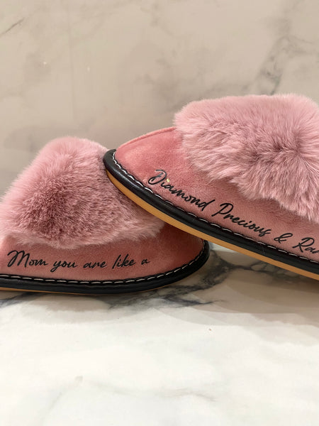 Mother's Day Personalized Slip-on Slippers - Mom you are like a Diamond.