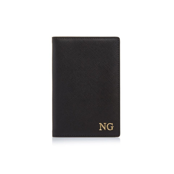 Black Passport Holder and Luggage Tag Set
