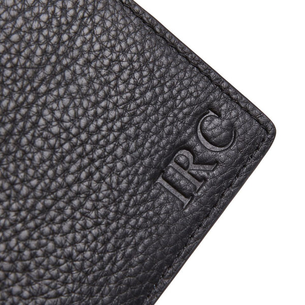Men's Pebbled Black Bifold Wallet