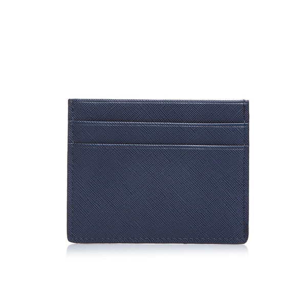 Navy Personalized Leather Cardholder
