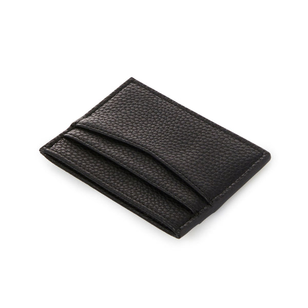 Personalized Black Pebble Leather Cardholder