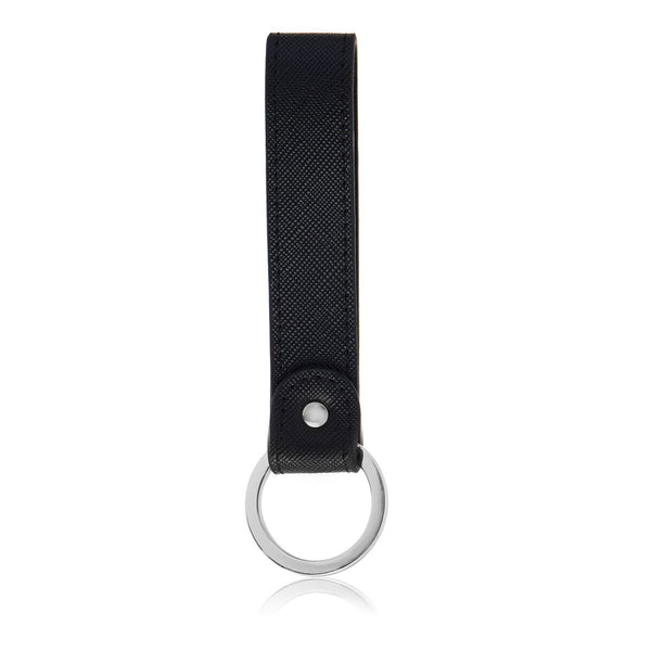 Black with Silver Hardware Super Looped Keychain