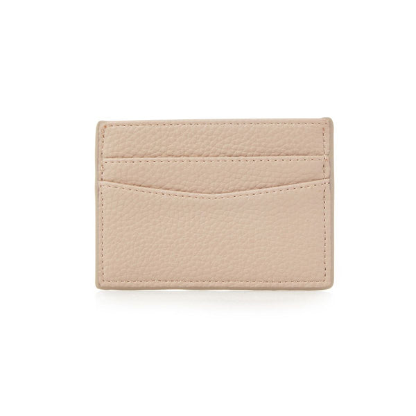 Personalized Nude Pebble Leather Cardholder