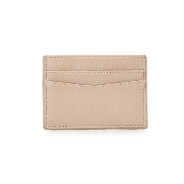 Personalized Nude Pebble Leather Cardholder