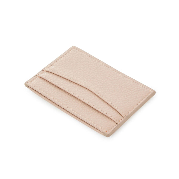 Personalized Nude Pebble Leather Cardholder