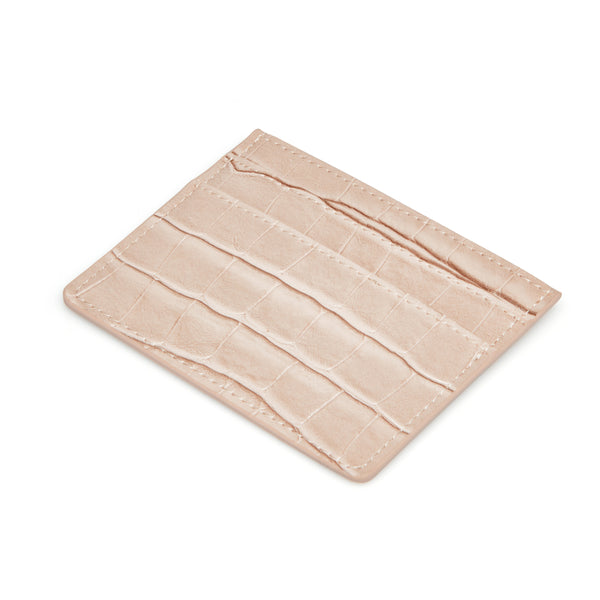 Nude Moc Croc Card Holder