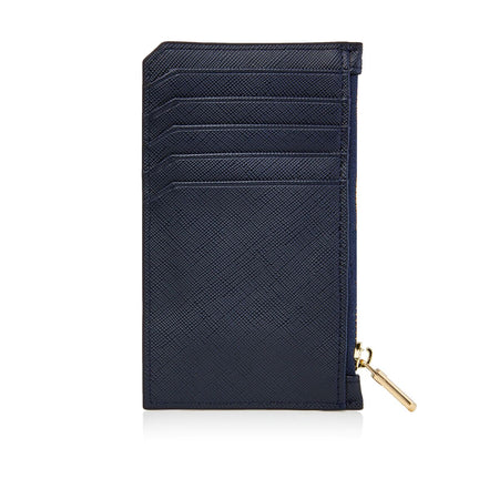 Navy Personalized Leather Cardholder