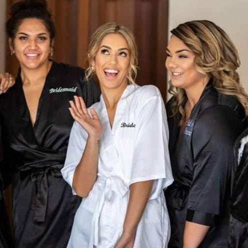 Ladies Solid Black Customized Robe