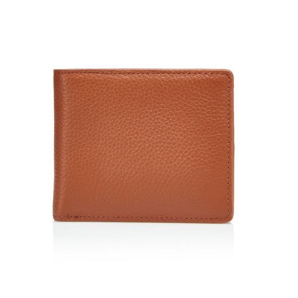 Men's Pebbled Camel Bifold Wallet