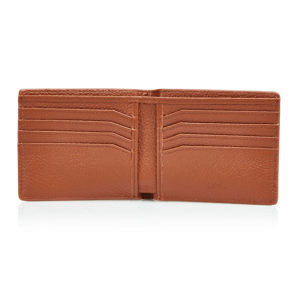 Men's Pebbled Camel Bifold Wallet