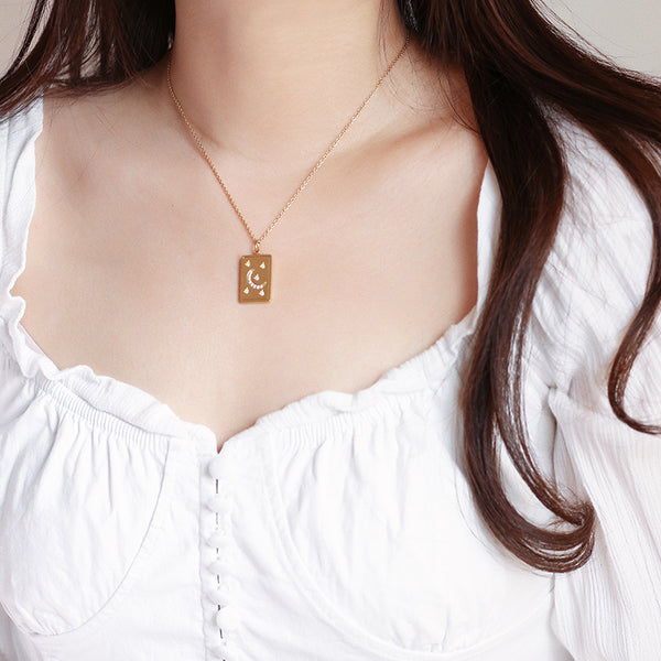 Fly me to the moon double sided pendant Necklace