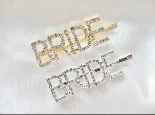 Gold Rhinestone Bride Clip