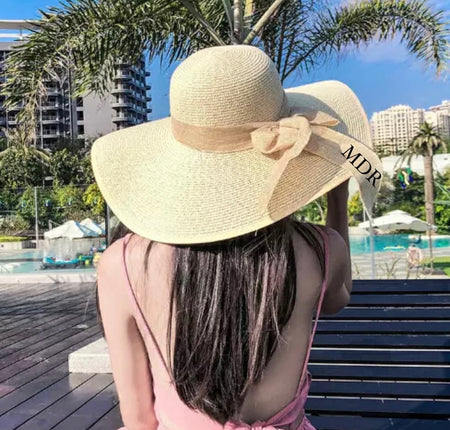 Mykonos Personalized Pink Panama Hat with Bow Ribbon