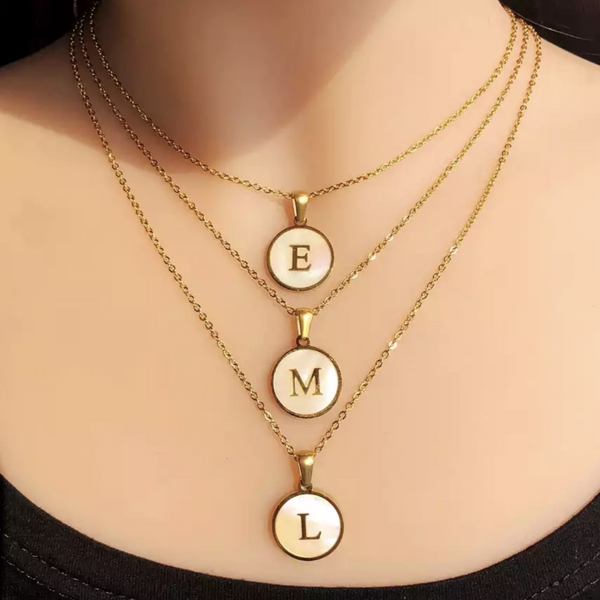 Round 2025 letter necklace