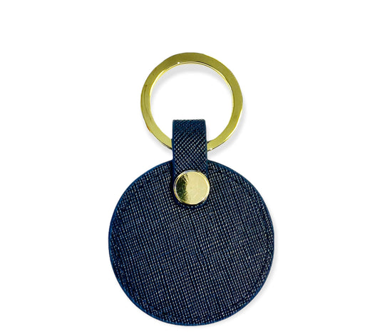 Navy Circle Keychain