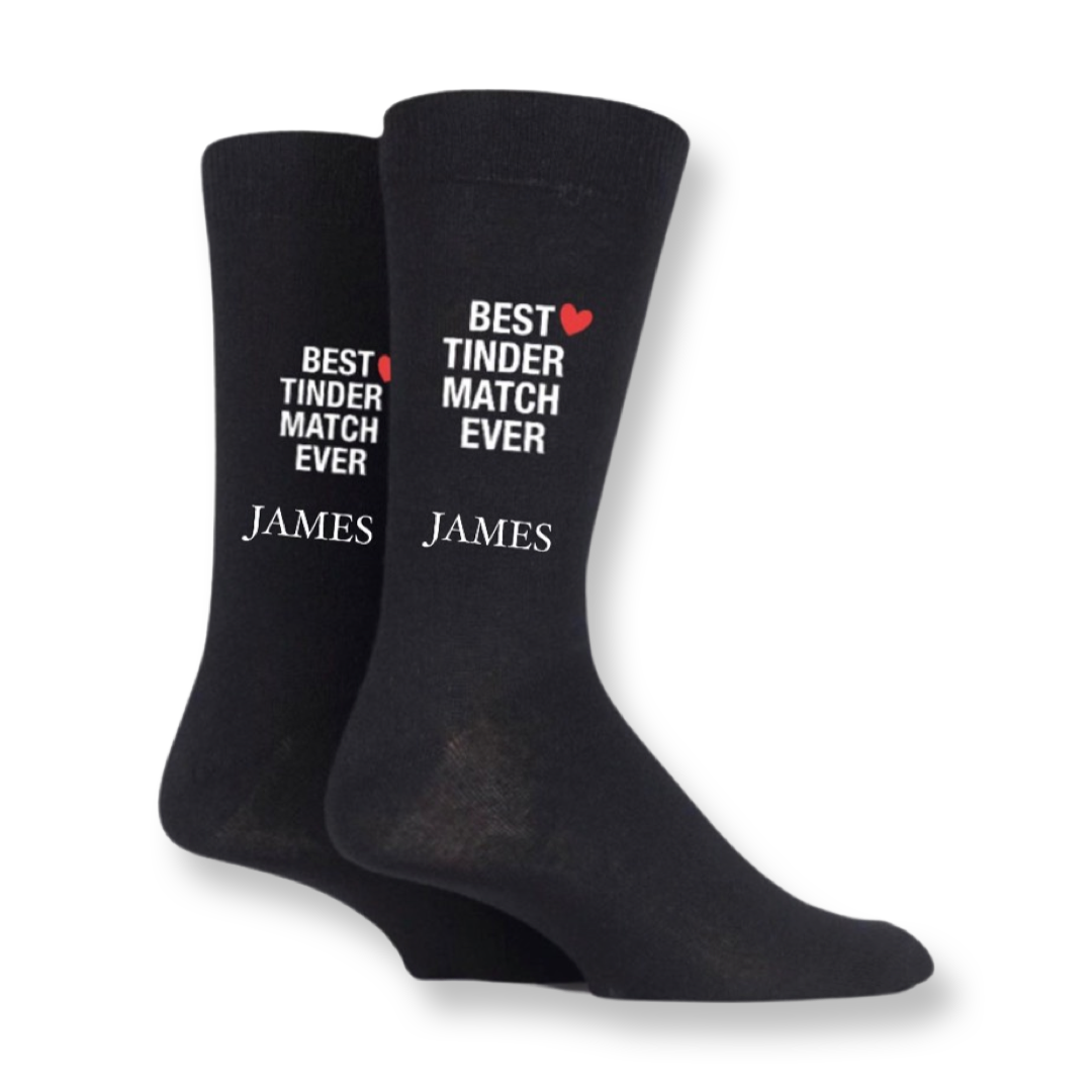 Men's Personalized Valentine's Day Socks - Tinder Match