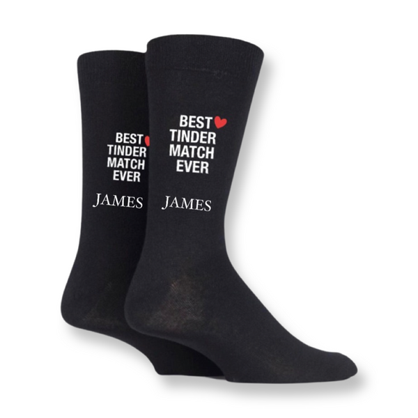 Men's Personalized Valentine's Day Socks - Tinder Match