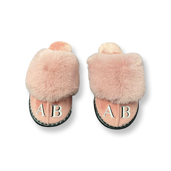 Pink Double Initial Slippers