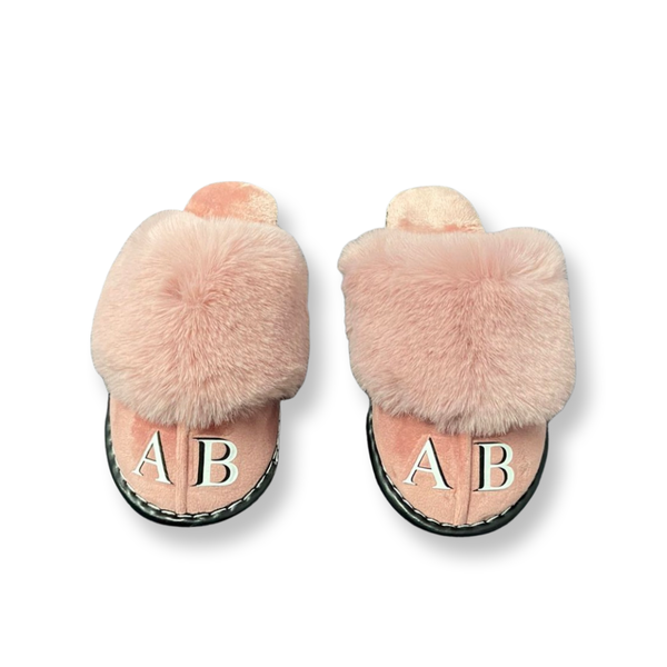 Pink Double Initial Slippers