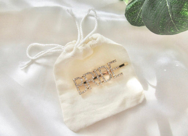 Gold Rhinestone Bride Clip