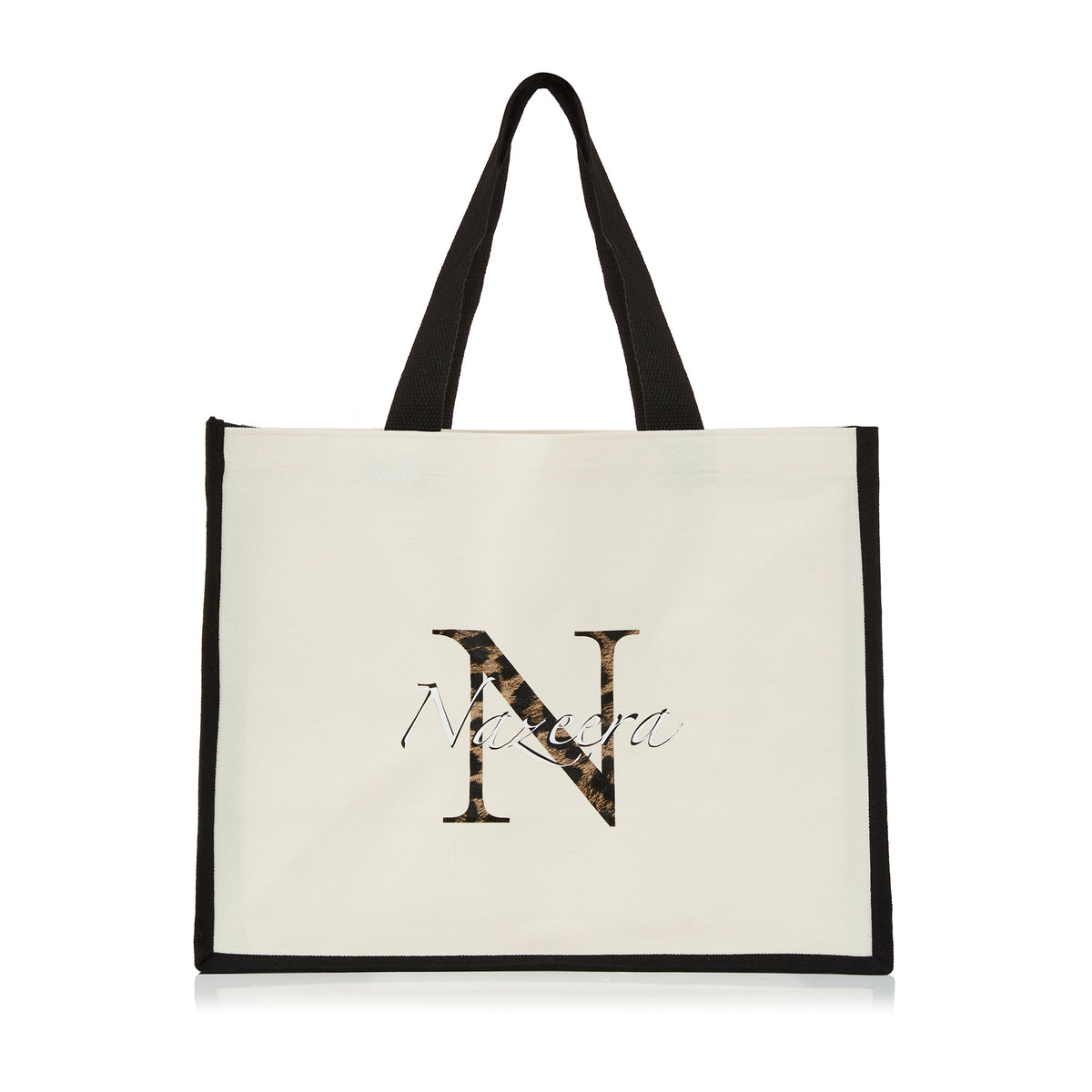 XLarge Personalized Waterproof Canvas Tote - Black Trim