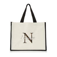 XLarge Personalized Waterproof Canvas Tote - Black Trim