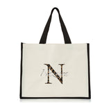 XLarge Personalized Waterproof Canvas Tote - Black Trim