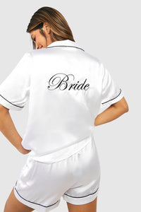 Personalized White Bridal Pj Set