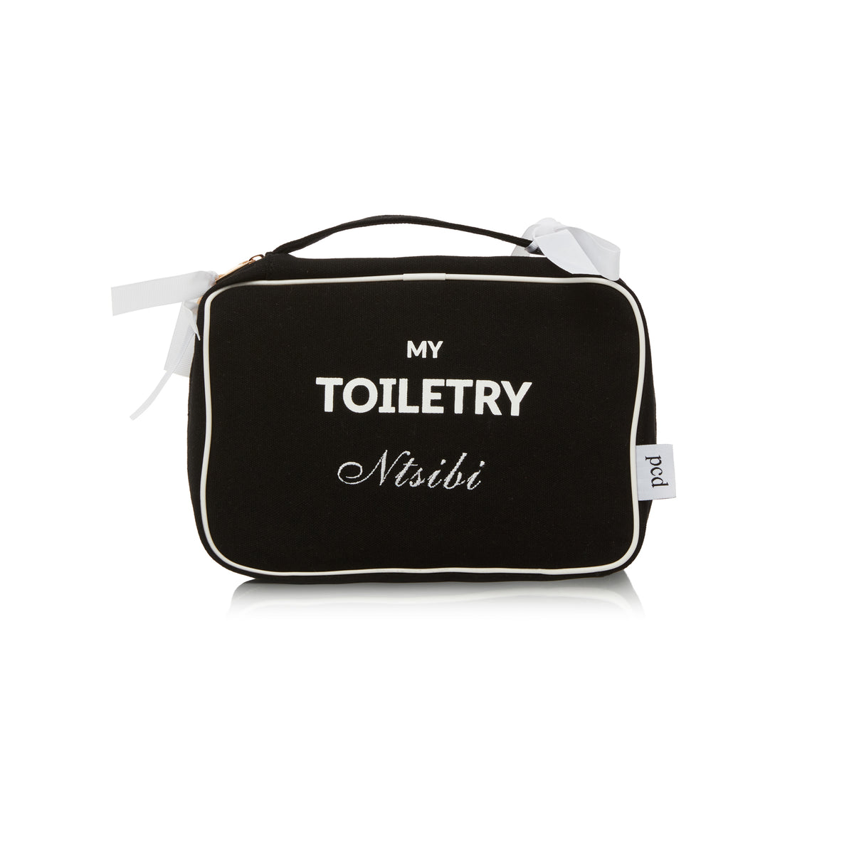 2 Piece Large Cotton Toiletry Bag - Black