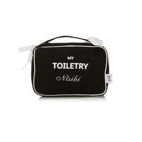 2 Piece Large Cotton Toiletry Bag - Black