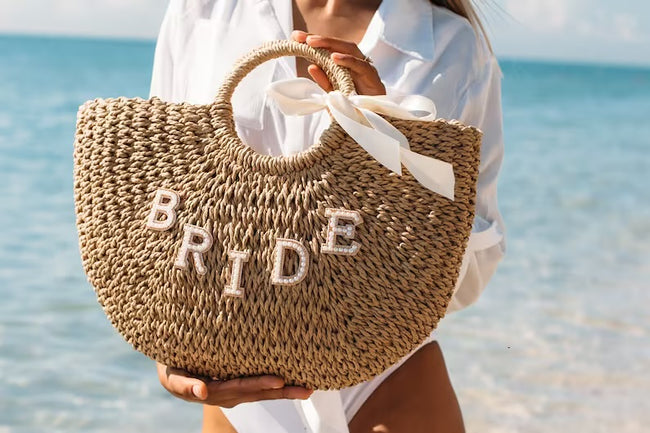 Woven Basket Bag- Bride