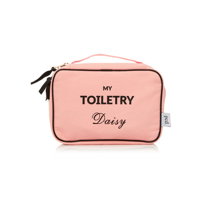2 Piece Large Cotton Toiletry Bag - Blush Pink