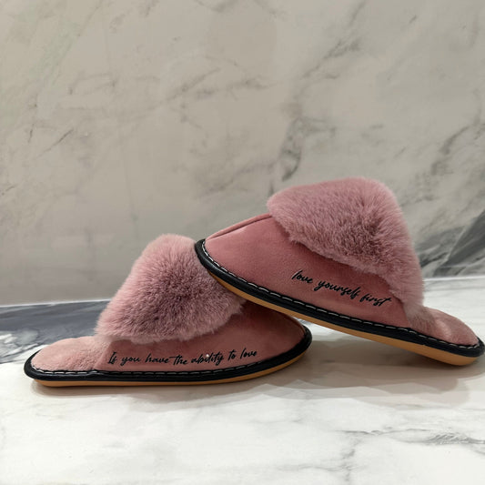 Valentines Day Slippers- if you have the ability to love, love yourself first.